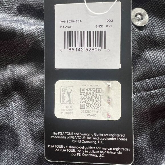 PGA Tour Men S Golf Performance 3 Button Placket Polo Shirt Caviar XXL - Picture 6 of 7